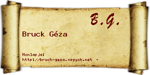 Bruck Géza névjegykártya